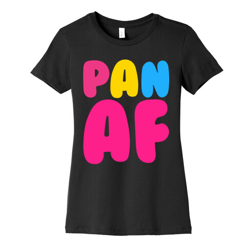 Pan Af White Print Womens T-Shirt