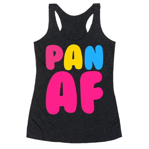 Pan Af White Print Racerback Tank Top