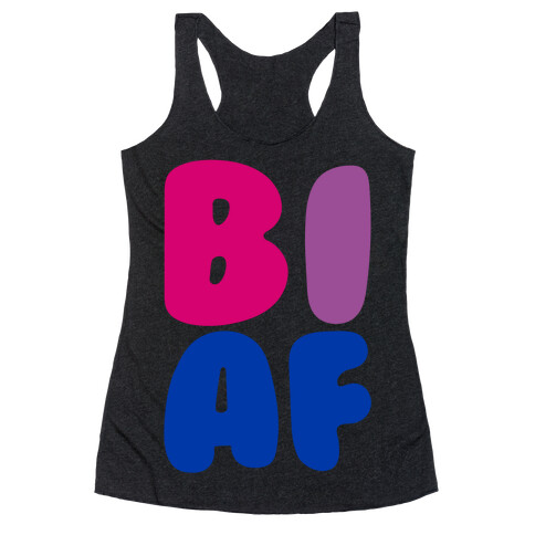 Bi Af White Print Racerback Tank Top