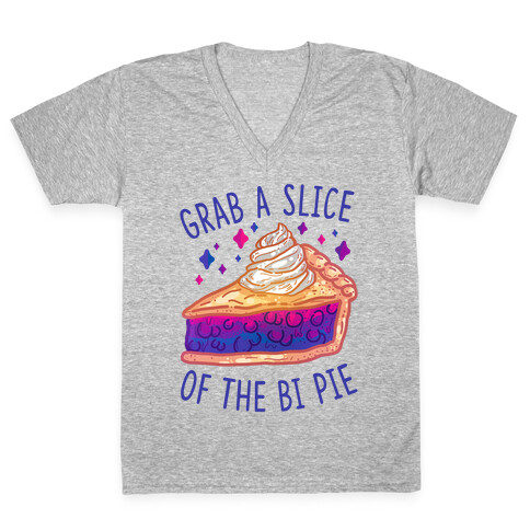 Grab a Slice of the Bi Pie V-Neck Tee Shirt