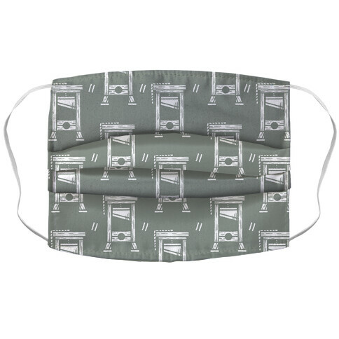 Guillotine Pattern Grey Accordion Face Mask