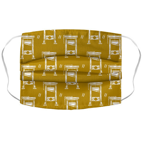 Guillotine Pattern Mustard Yellow Accordion Face Mask