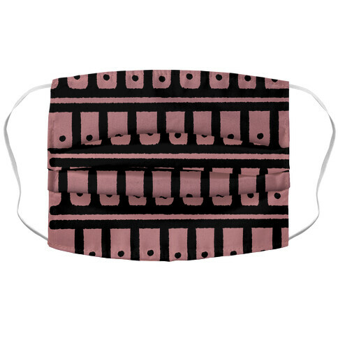 Abstract Boho Scales and Dots Design Pink Accordion Face Mask