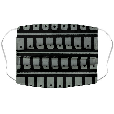 Abstract Boho Scales and Dots Design Grey Accordion Face Mask