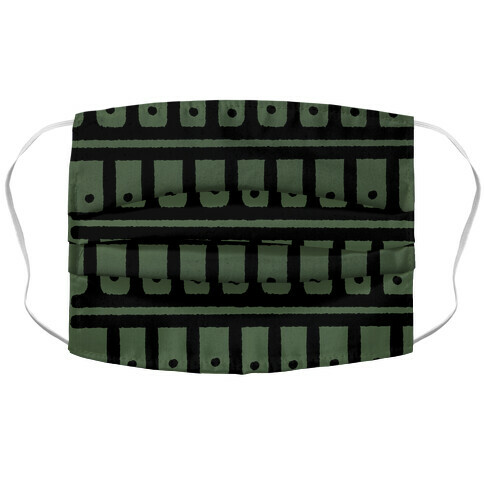 Abstract Boho Scales and Dots Design Green Accordion Face Mask