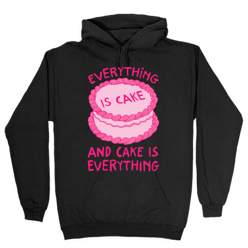 Everything Is Cake White Print Hooded Sweatshirt