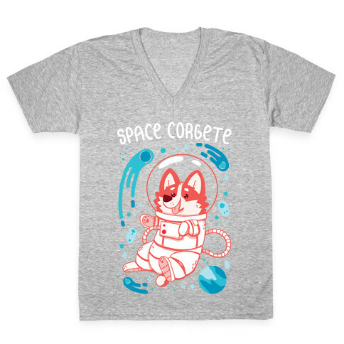 Space Corgete V-Neck Tee Shirt