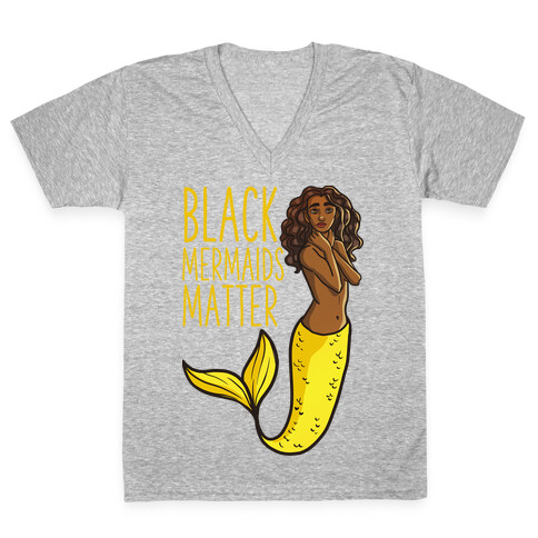 Black Mermaids Matter V-Neck Tee Shirt