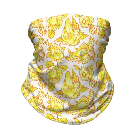 Floral Penis Pattern Yellow Neck Gaiter