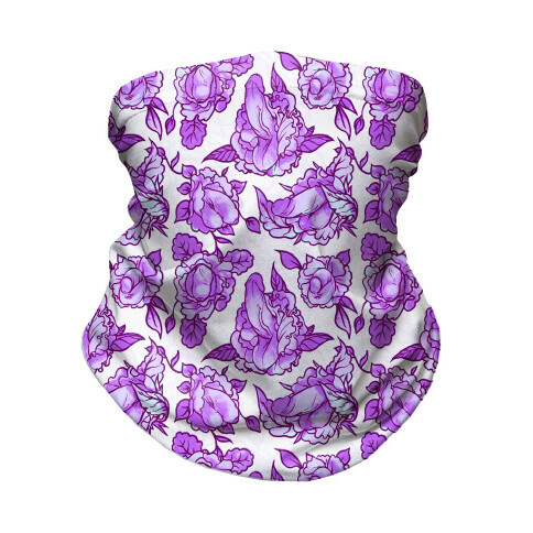 Floral Penis Pattern Purple Neck Gaiter