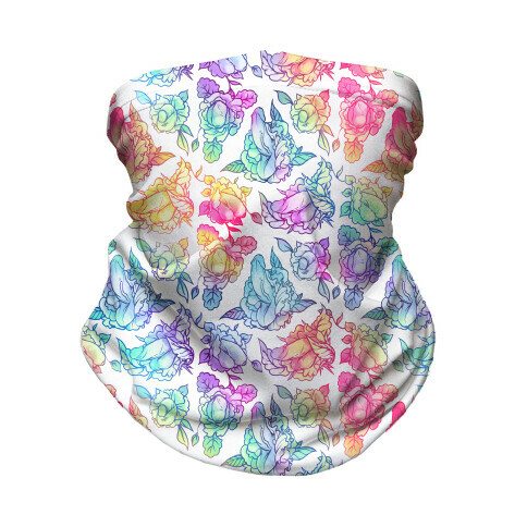 Floral Penis Rainbow Neck Gaiter