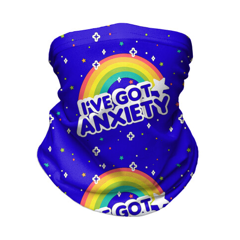 I've Got Anxiety Rainbow Pattern Neck Gaiter