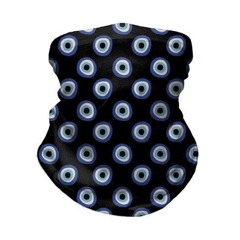 Evil Eye Pattern Black Neck Gaiter