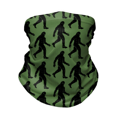 Big Foot Pattern Green Neck Gaiter