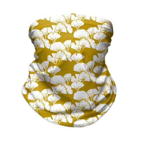 Ginkgo Leaf Gold Pattern Neck Gaiter