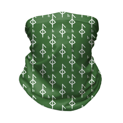 Health Rune Pattern Green Neck Gaiter
