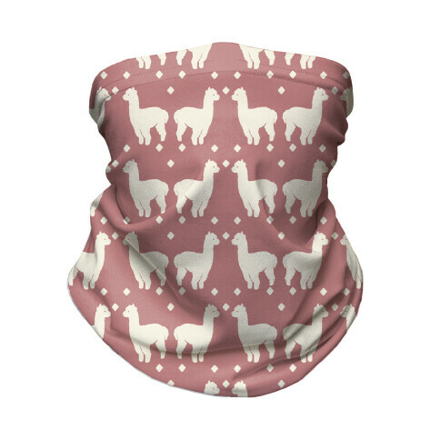 Llama Dusty Rose Boho Pattern Neck Gaiter