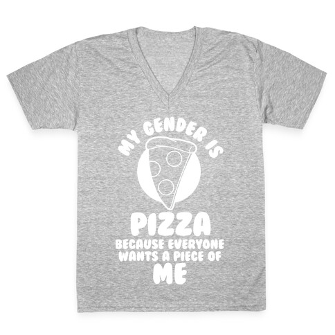 My Gender Is Pizza V-Neck Tee Shirt