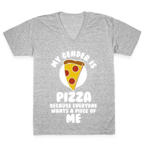 My Gender Is Pizza V-Neck Tee Shirt