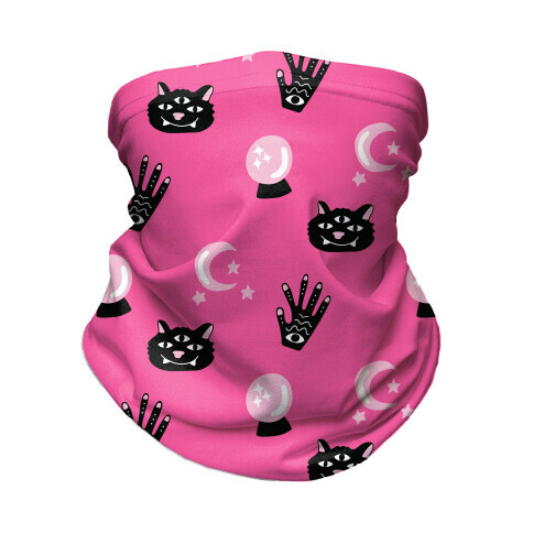 Pink Witch Vibes Pattern Neck Gaiter