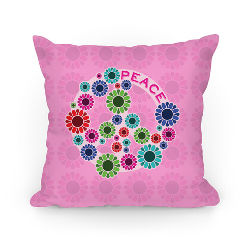 Floral Peace Sign Pillow