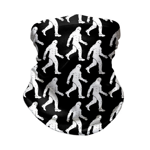 Big Foot Pattern Black and White Neck Gaiter