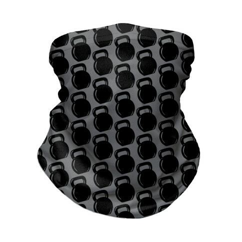 Kettlebell Pattern (Grey Background) Neck Gaiter