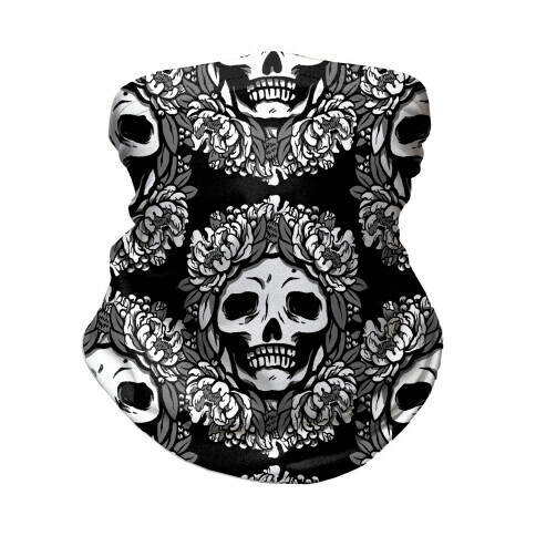 Floral Skulls Pattern Neck Gaiter