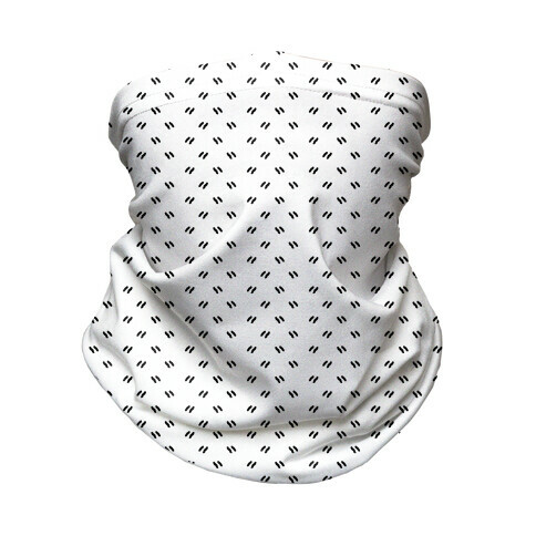 Dainty Dashes Pattern White Neck Gaiter