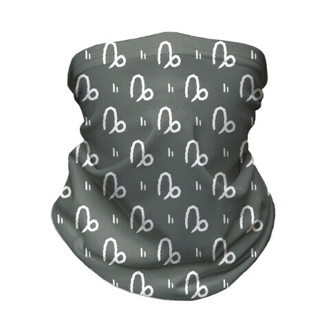  Capricorn Symbol Pattern Grey Neck Gaiter