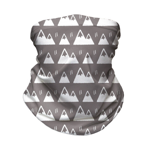 Mountains Boho Pattern Grey and White Neck Gaiter