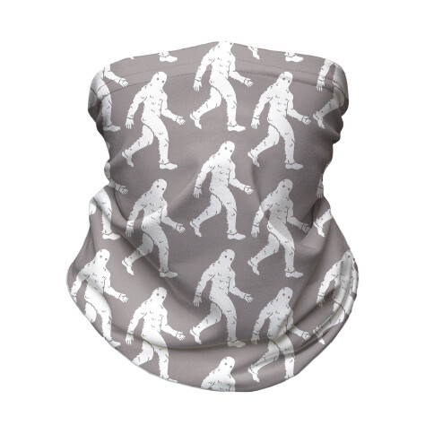 Big Foot Pattern Black and White Neck Gaiter