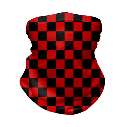 Checkered Black and Red Neck Gaiter