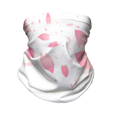 Cherry Blossom Petals (White) Neck Gaiter