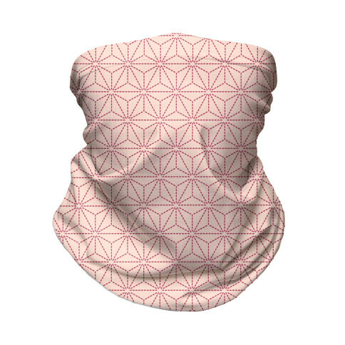 Sashiko Asanoha (Pink) Neck Gaiter