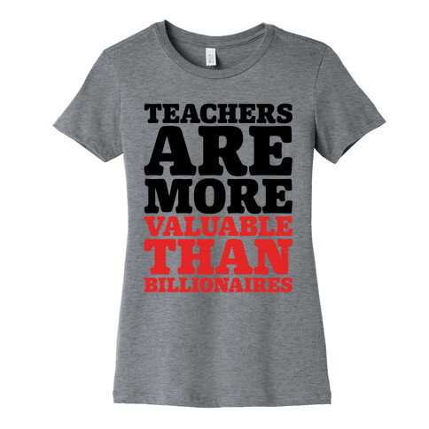 Teachers Are More Valuable Than Billionaires Womens T-Shirt