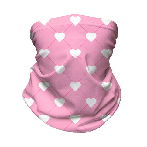 Simple Heart Pattern pink Neck Gaiter