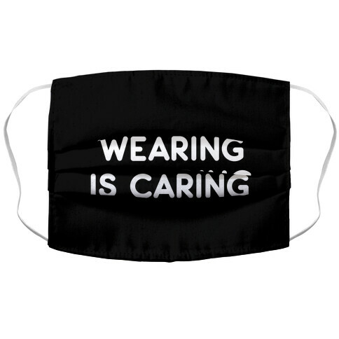 Wearing Is Caring (Black) Accordion Face Mask