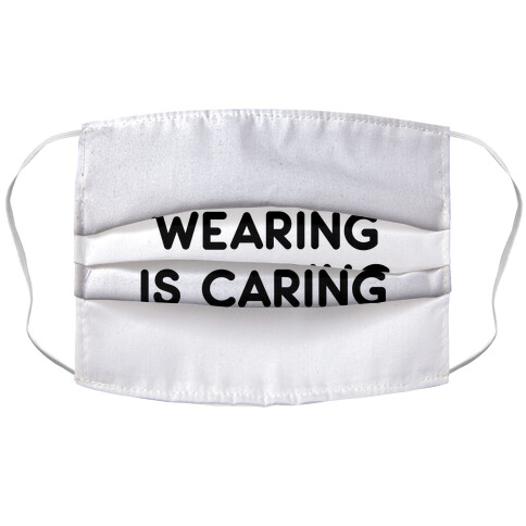 Wearing Is Caring (White) Accordion Face Mask