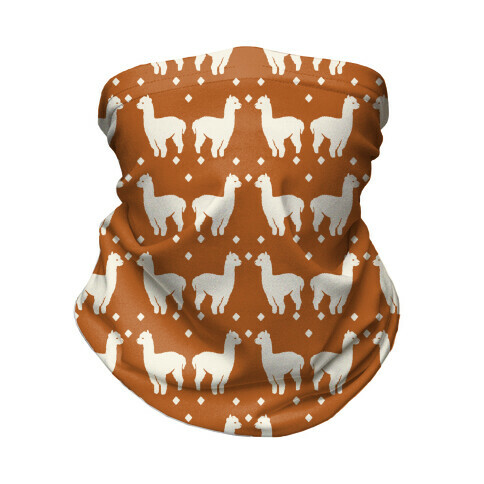 Llama Rust Boho Pattern Neck Gaiter