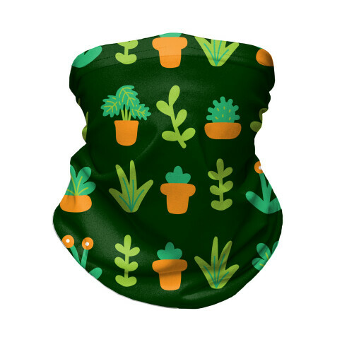 Graphic Plants Pattern Neck Gaiter