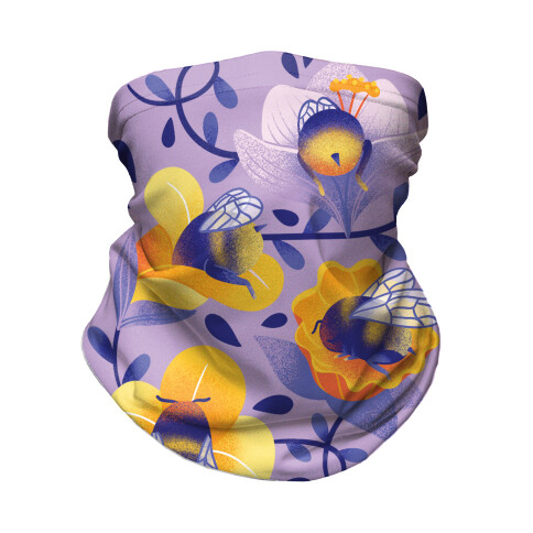 Sleepy Bumble Bee Butts Floral Neck Gaiter