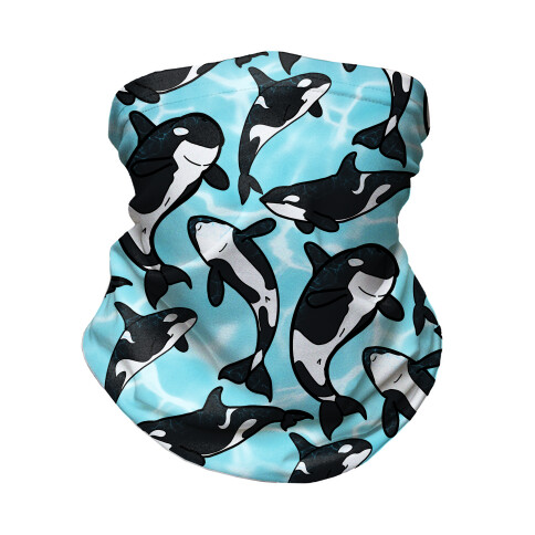 Ocean Orca Whale Pattern Neck Gaiter