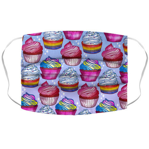 LGBTQ+ Cupcakes Pattern Accordion Face Mask