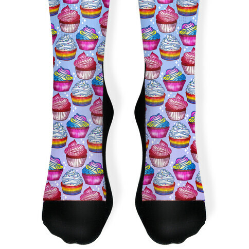 LGBTQ+ Cupcakes Pattern Sock