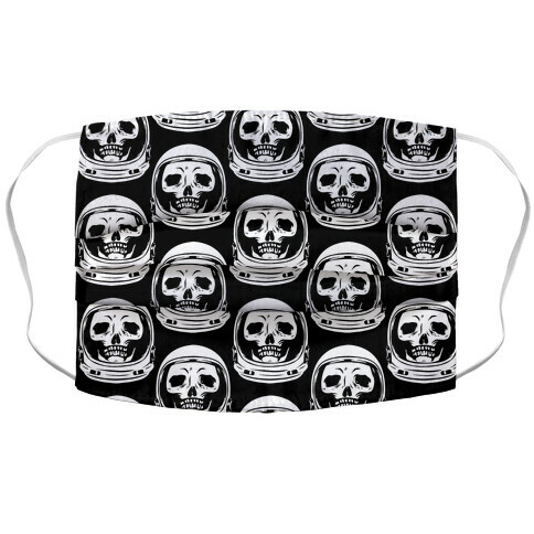 Skulls in Astronaut Pattern Black Accordion Face Mask