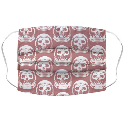 Skulls in Astronaut Pattern Pink Accordion Face Mask