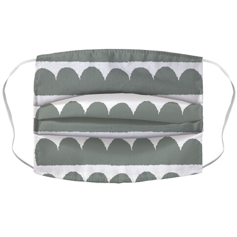 Simple Scalloped Lines Pattern Grey Accordion Face Mask