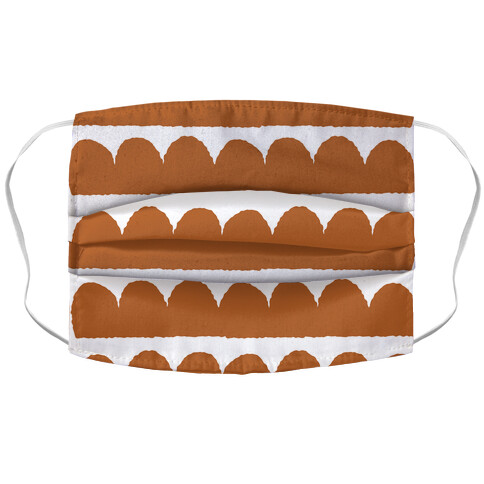 Simple Scalloped Lines Pattern Rust Orange Accordion Face Mask