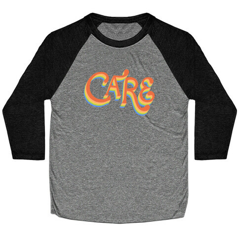 Care Retro Lettering Baseball Tee